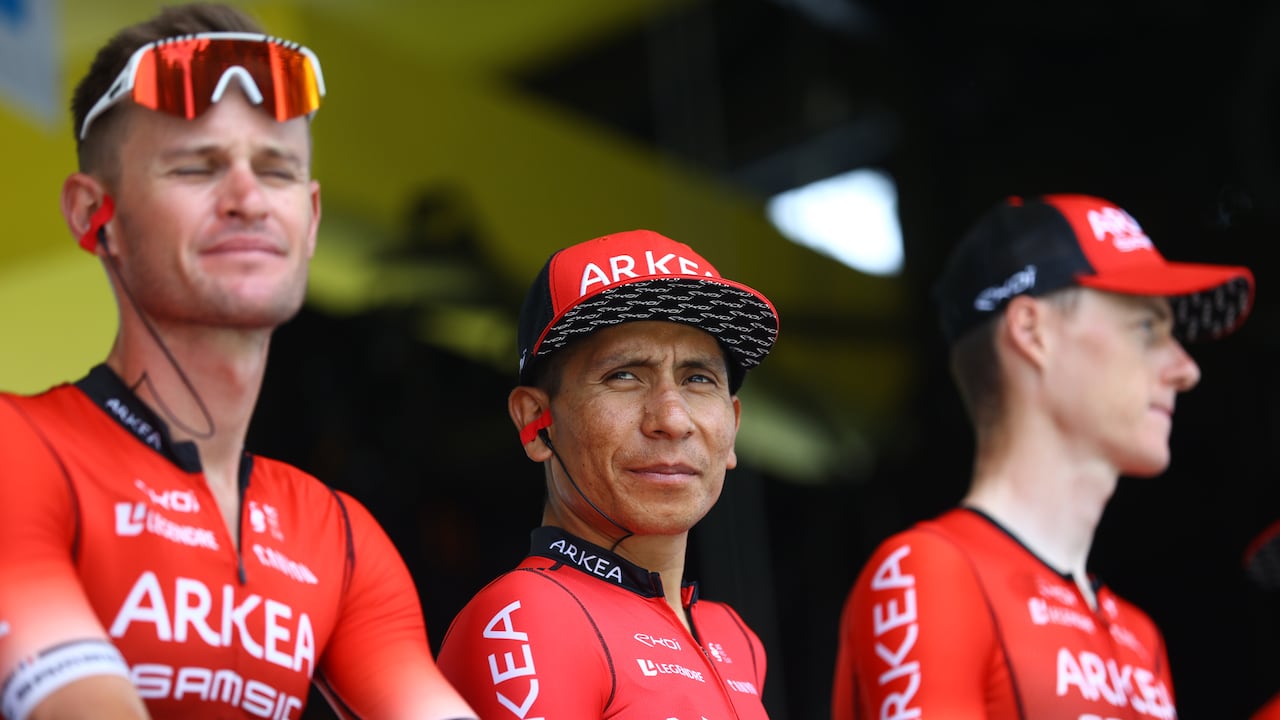 LAUSANNE, SWITZERLAND - JULY 09: Nairo Alexander Quintana Rojas of Colombia and Team Arkéa - Samsic during the team presentation prior to the 109th Tour de France 2022, Stage 8 a 186,3km stage from Dole to Lausanne - Côte du Stade olympique 602m / #TDF2022 / #WorldTour / on July 09, 2022 in Lausanne, Switzerland. (Photo by Michael Steele/Getty Images)