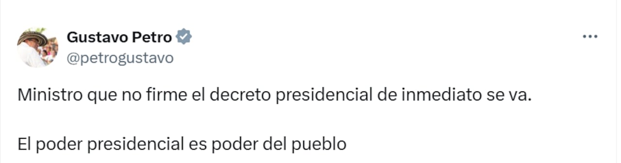 El mensaje del presidente Gustavo Petro a su gabinete.