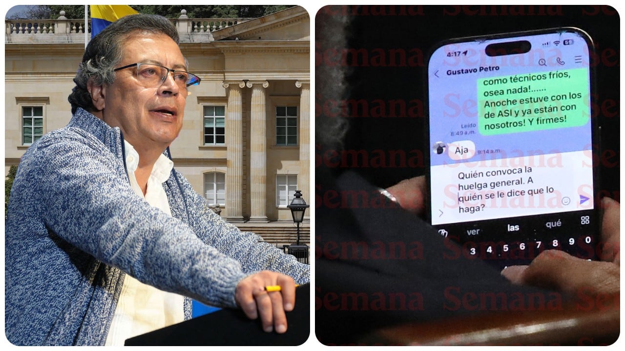 Gustavo Petro y la fotografía tomada por SEMANA a una conversación entre él y su ministro Armando Benedetti.